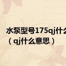 水泵型号175qj什么意思(qj什么意思)