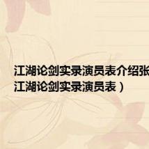 江湖论剑实录演员表介绍张二河(江湖论剑实录演员表)