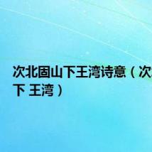 次北固山下王湾诗意(次北固山下 王湾)