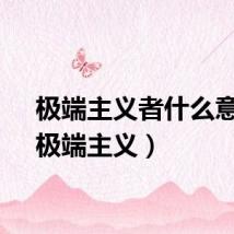 极端主义者什么意思（极端主义）