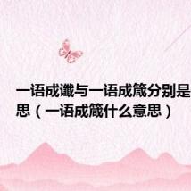 一语成谶与一语成箴分别是什么意思(一语成箴什么意思)