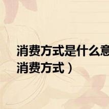 消费方式是什么意思（消费方式）