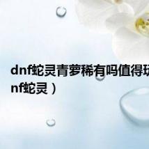 dnf蛇灵青萝稀有吗值得玩吗(dnf蛇灵)