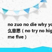 no zuo no die why you try什么意思(no try no high give me five)