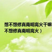 想不想修真南明离火干嘛用(想不想修真南明离火)