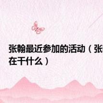 张翰最近参加的活动(张翰最近在干什么)