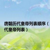 唐朝历代皇帝列表顺序(唐朝历代皇帝列表)
