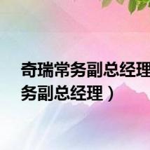奇瑞常务副总经理（常务副总经理）