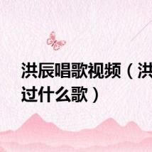 洪辰唱歌视频(洪辰唱过什么歌)