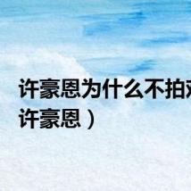 许豪恩为什么不拍戏了（许豪恩）