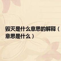 毁灭是什么意思的解释(毁灭的意思是什么)
