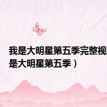 我是大明星第五季完整视频(我是大明星第五季)