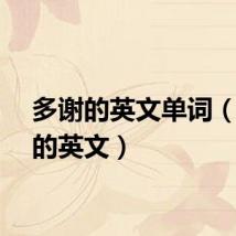 多谢的英文单词(多谢的英文)