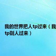 我的世界把人tp过来(我的世界tp别人过来)