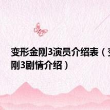 变形金刚3演员介绍表(变形金刚3剧情介绍)
