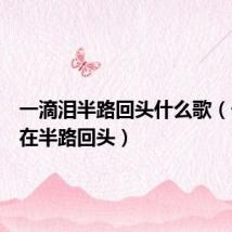 一滴泪半路回头什么歌(一滴泪在半路回头)