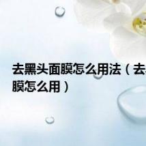 去黑头面膜怎么用法(去黑头面膜怎么用)