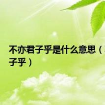 不亦君子乎是什么意思（不亦君子乎）