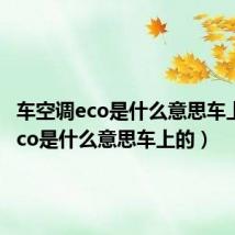 车空调eco是什么意思车上的(eco是什么意思车上的)