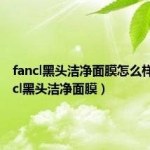 fancl黑头洁净面膜怎么样(fancl黑头洁净面膜)