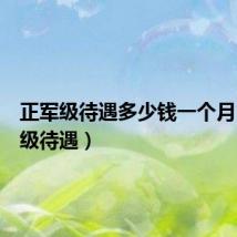 正军级待遇多少钱一个月(正军级待遇)