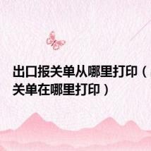 出口报关单从哪里打印(出口报关单在哪里打印)
