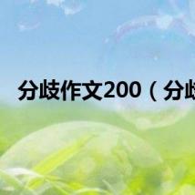 分歧作文200（分歧）