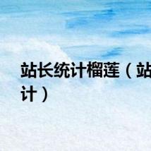 站长统计榴莲（站长统计）