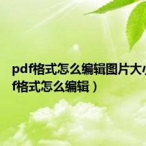 pdf格式怎么编辑图片大小(pdf格式怎么编辑)