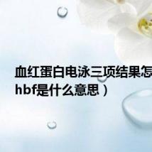 血红蛋白电泳三项结果怎么看(hbf是什么意思)