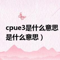 cpue3是什么意思(ue3是什么意思)