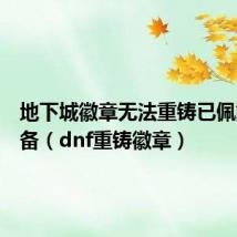 地下城徽章无法重铸已佩戴的装备(dnf重铸徽章)