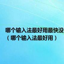 哪个输入法最好用最快没有广告（哪个输入法最好用）
