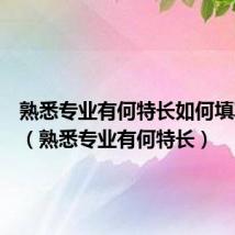 熟悉专业有何特长如何填写简历(熟悉专业有何特长)