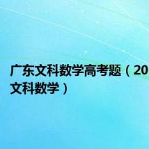 广东文科数学高考题(2013广东文科数学)