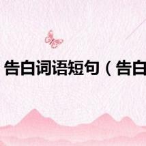 告白词语短句（告白词）