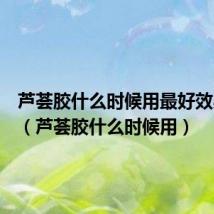 芦荟胶什么时候用最好效果最佳(芦荟胶什么时候用)