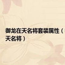 御龙在天名将套装属性(御龙在天名将)