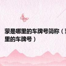 蒙是哪里的车牌号简称(蒙l是哪里的车牌号)