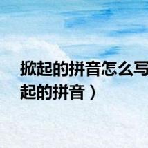 掀起的拼音怎么写（掀起的拼音）