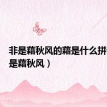 非是藉秋风的藉是什么拼音(非是藉秋风)