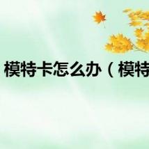 模特卡怎么办（模特卡）