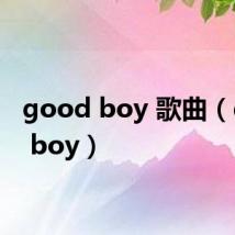 good boy 歌曲(good boy)