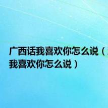 广西话我喜欢你怎么说(潮汕话我喜欢你怎么说)