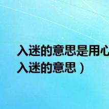 入迷的意思是用心吗（入迷的意思）