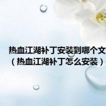 热血江湖补丁安装到哪个文件里面(热血江湖补丁怎么安装)