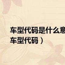 车型代码是什么意思（车型代码）