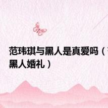 范玮琪与黑人是真爱吗(范玮琪黑人婚礼)