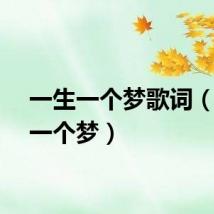 一生一个梦歌词（一生一个梦）