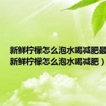 新鲜柠檬怎么泡水喝减肥最有效(新鲜柠檬怎么泡水喝减肥)